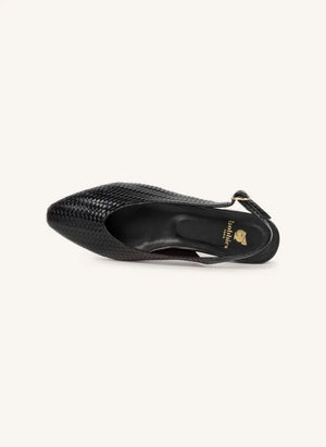Bobbies - Anouk Knitted Leather Ballerina | Black
