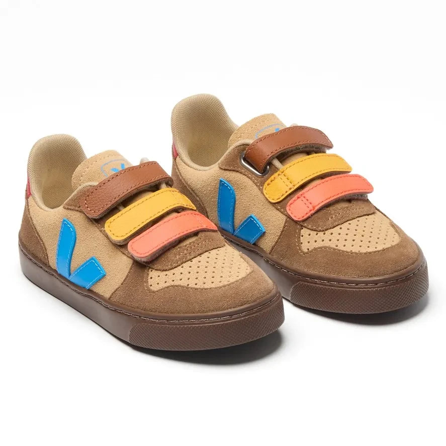 Veja - Small V-10 Suede Velcro Sneaker | Camel