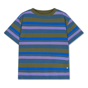 Repose AMS - Striped Organic Cotton T-Shirt | Khaki