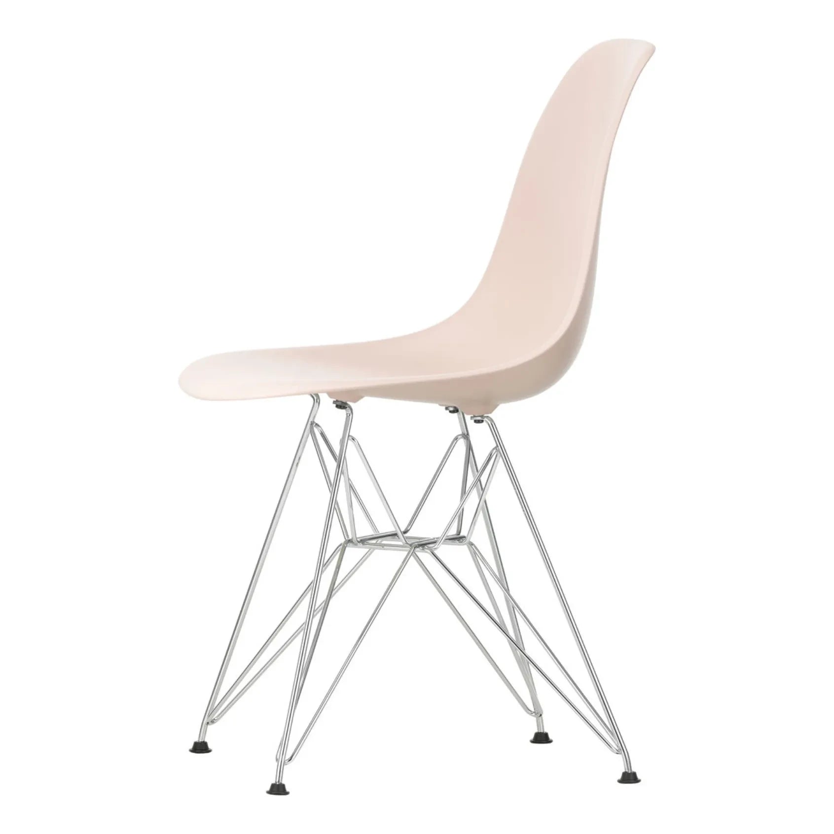 Vitra - DSR Plastic Chair - Chrome Frame - Charles & Ray Eames | Soft Pink