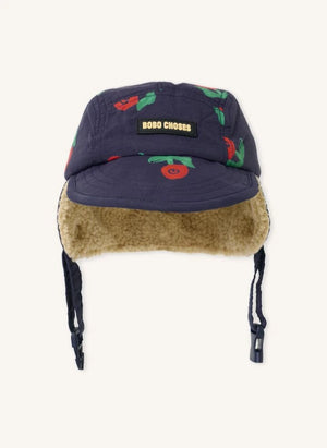 Bobo Choses - Flowered Sherpa Hat Recycled Fibers | Navy
