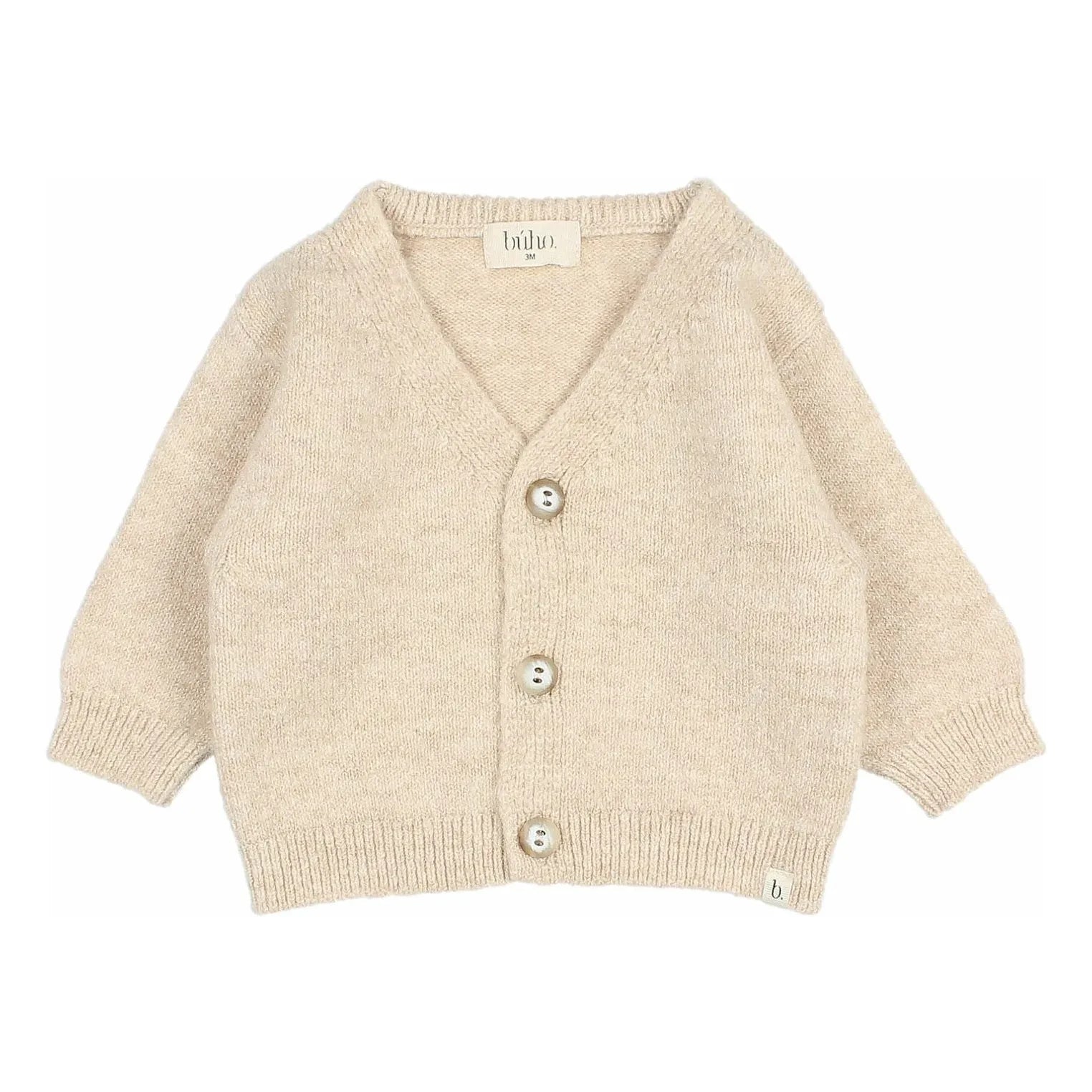 Búho - Recycled Fiber Baby Cardigan | Beige