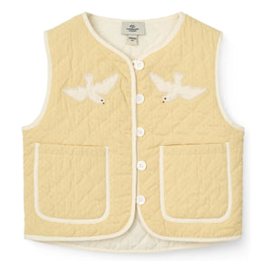 Copenhagen Colors - Sleeveless Quilted Organic Cotton Jacket | Pale Yellow