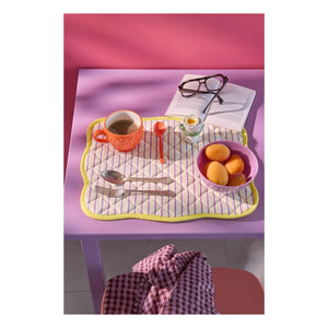 Rice - Striped quilted placemat | Purple