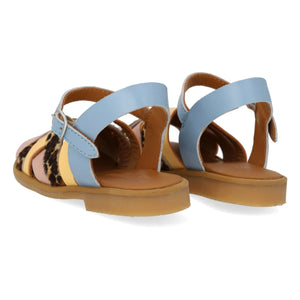 Angulus - Leopard Knitted Sandals | Light Blue