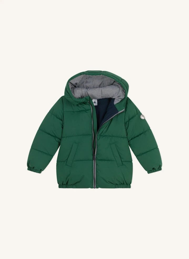 Petit Bateau - Plain Pattern Padded Jacket | Chrome Green