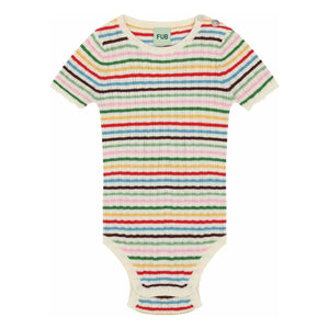 FUB - Red Ribbed Organic Cotton Fine Knit Bodysuit