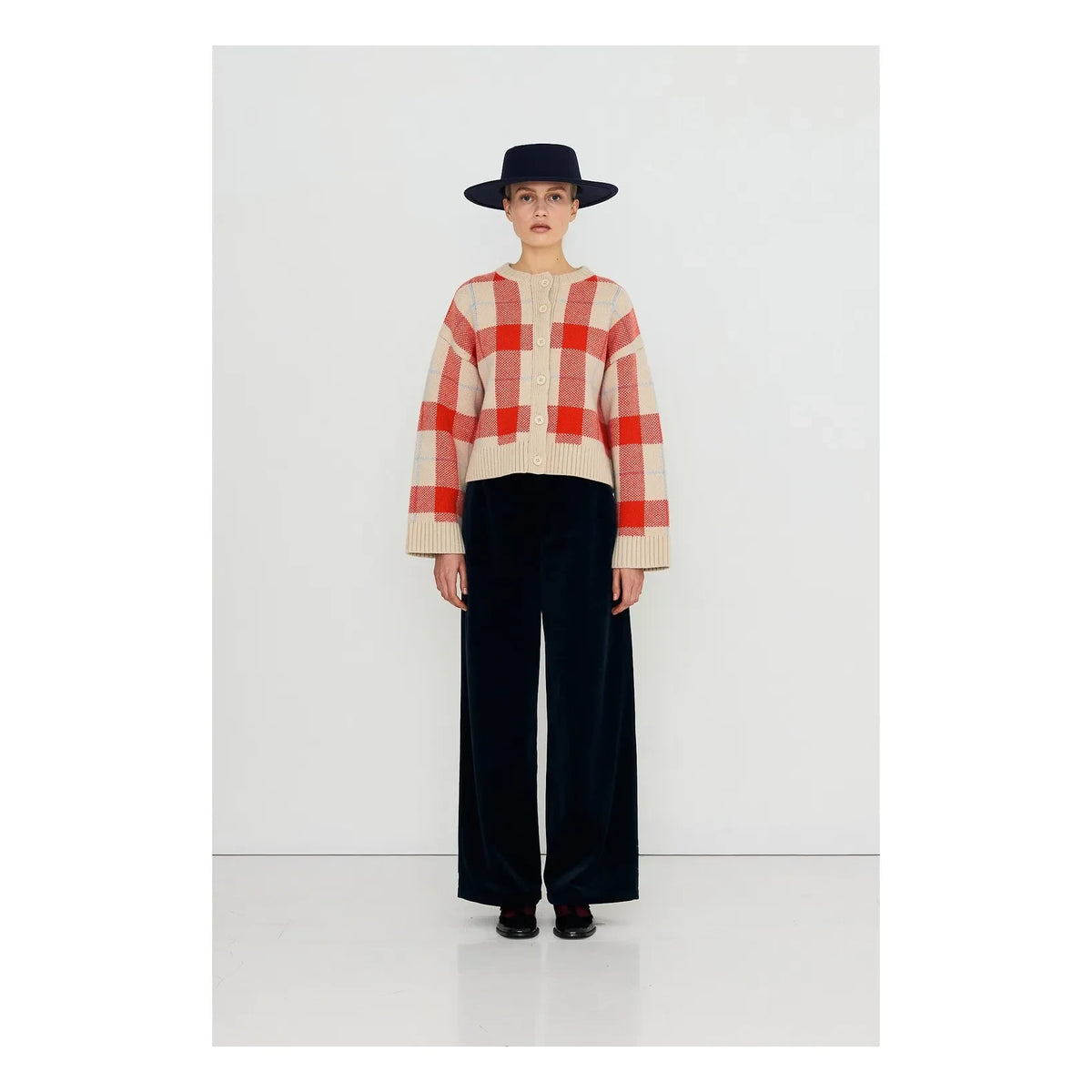 The Tiny Big Sister - Wool Plaid Cardigan | Vanilya