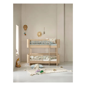 Oliver Furniture - Mini+ dönüştürme kiti, orta-yüksek loft yataktan orta-yüksek ranza yatağa | Meşe