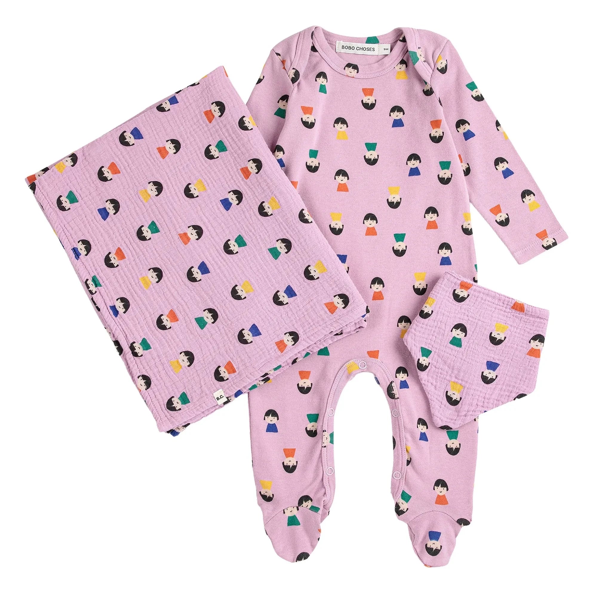 Bobo Choses - Long Pajama and Bib Set | Purple