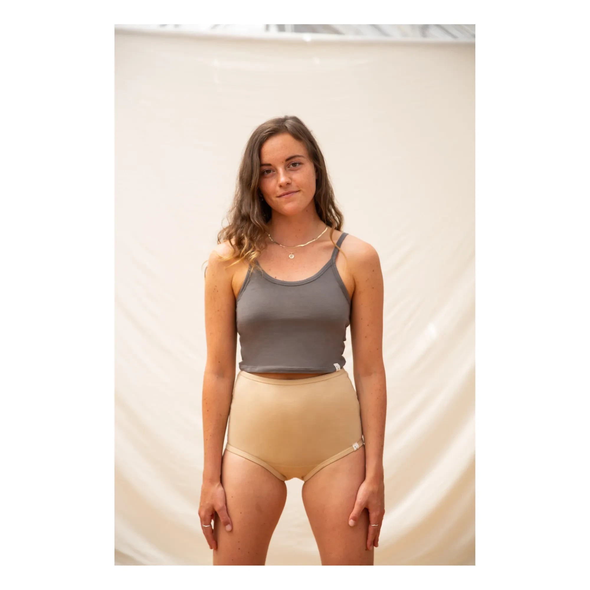 Matona - Organik Pamuk Crop Top - Kadın Koleksiyonu | Kömür grisi