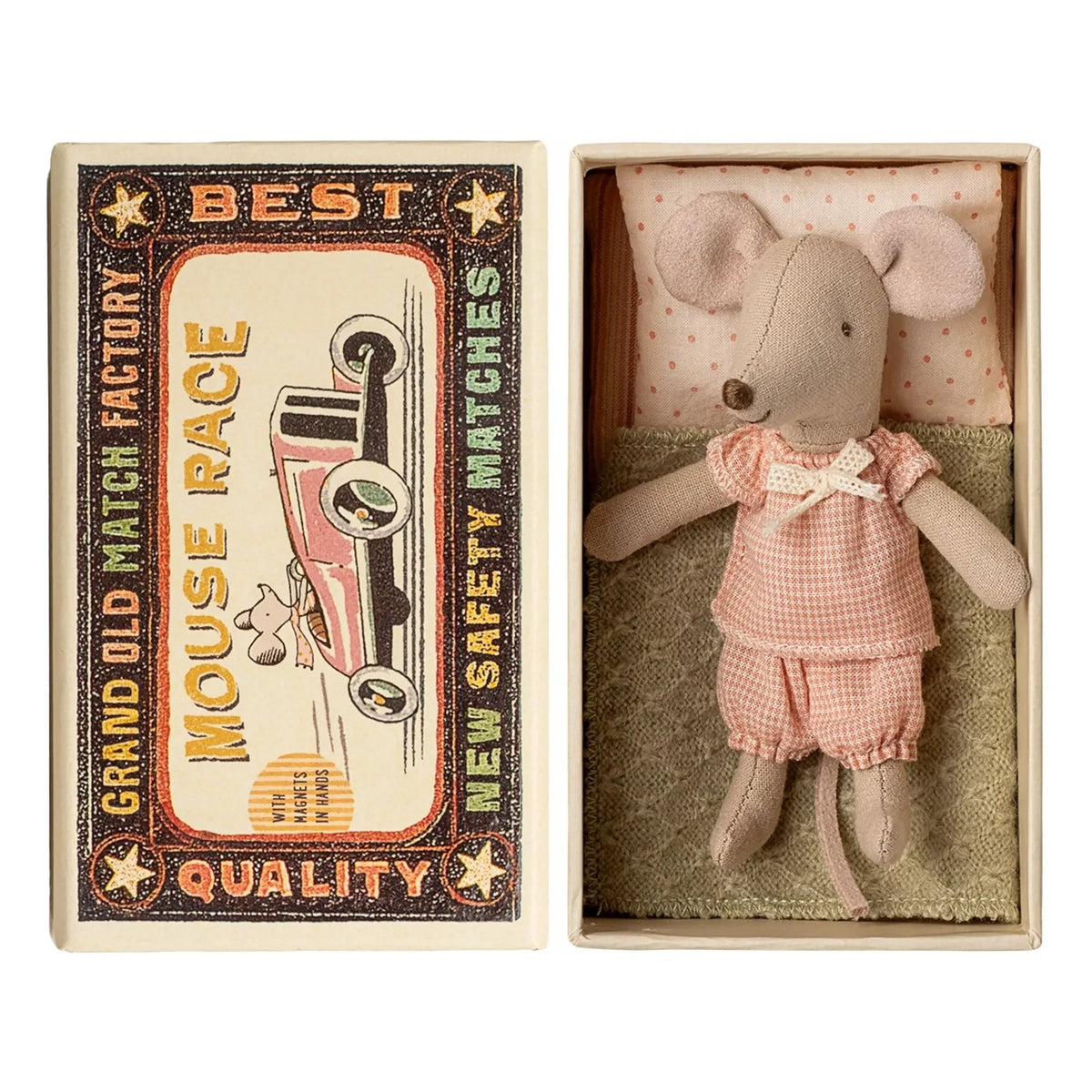 Maileg - Little Sister Mouse in a Cardboard Box