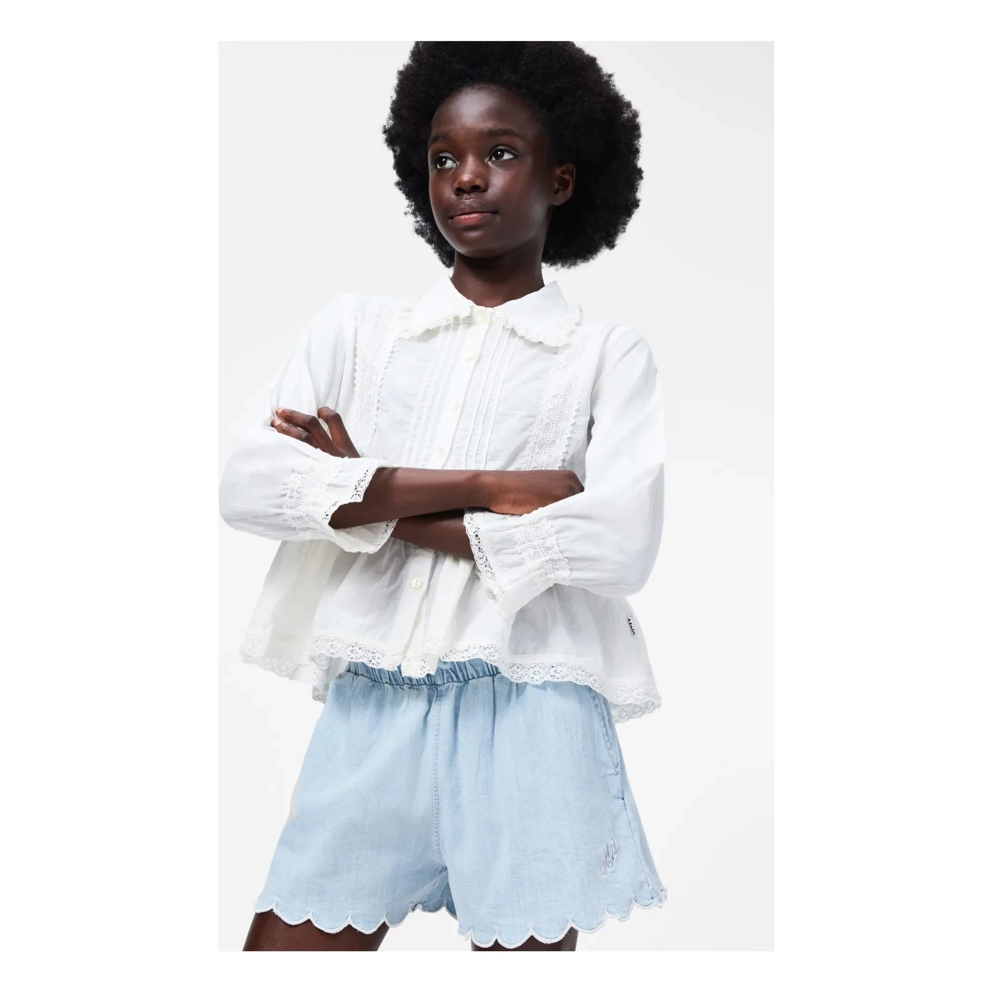 Molo - Reece Organic Cotton Ruffled Blouse | White