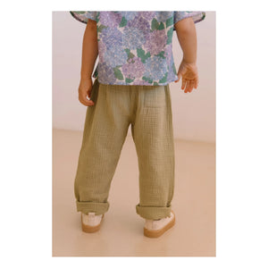 Studio Bohème - Cousin Gaze Organic Cotton Waffle Pants | Light Khaki