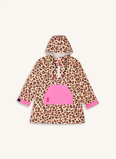 Hello Hossy - Waterproof Leopard Print Short Poncho | Brown