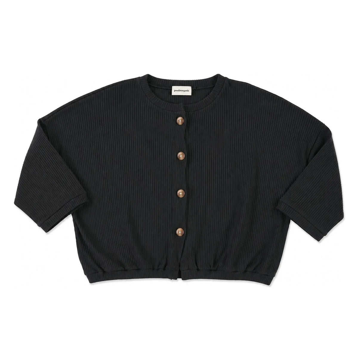 Poudre Organic - Zaatar Ribbed Cardigan | Black