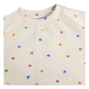 Molo - Heart Embroidered Organic Cotton Sweatshirt | Ecru