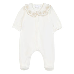 Tartine et Chocolat - Embroidered Claudine Collar Pajama Set | Ivory