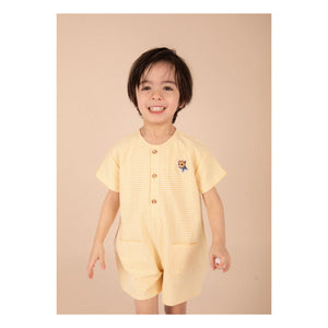 Loir - Arsène Vichy Organic Cotton Romper | Yellow