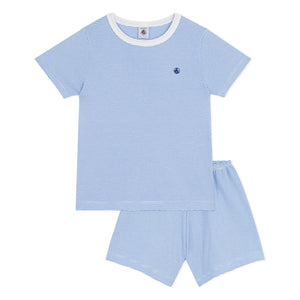 Petit Bateau - Organic Cotton Striped Pajama Shorts | Blue