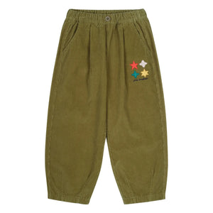Jelly Mallow - Velvet Star-Patterned Pants | Olive