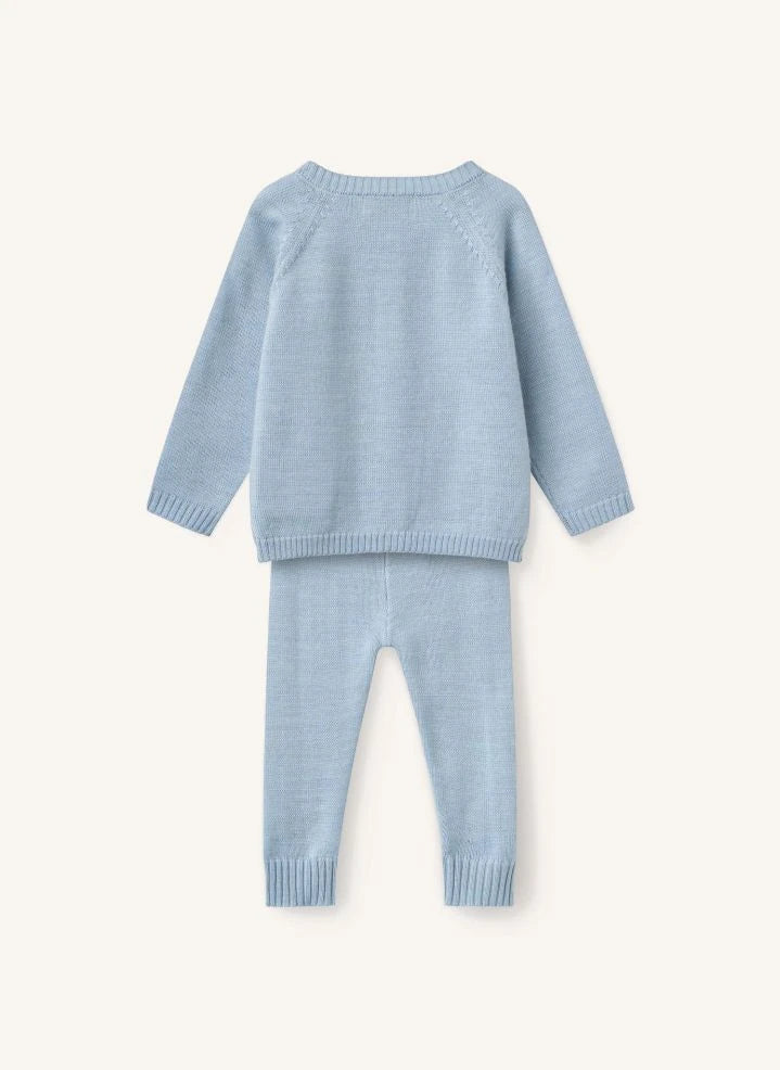 Copenhagen Colors - Merino Wool Cardigan and Leggings Set | Light Blue