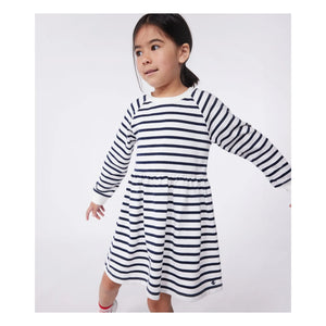 Petit Bateau - Dress Bistelle Jersey Lourd Bio | Beyaz