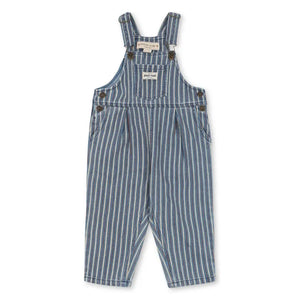 Konges Sløjd - Magot Çizgili Organik Pamuklu Kot Salopet | Mavi
