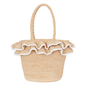 Tartine et Chocolat - Rattan Frilled Basket | Natural