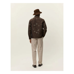 Les Deux - Kaleb Jacquard Floral Overshirt | Brown