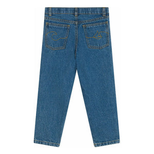 Petit Bateau - Organic Cotton Embroidered Pocket Jeans | Denim Blue
