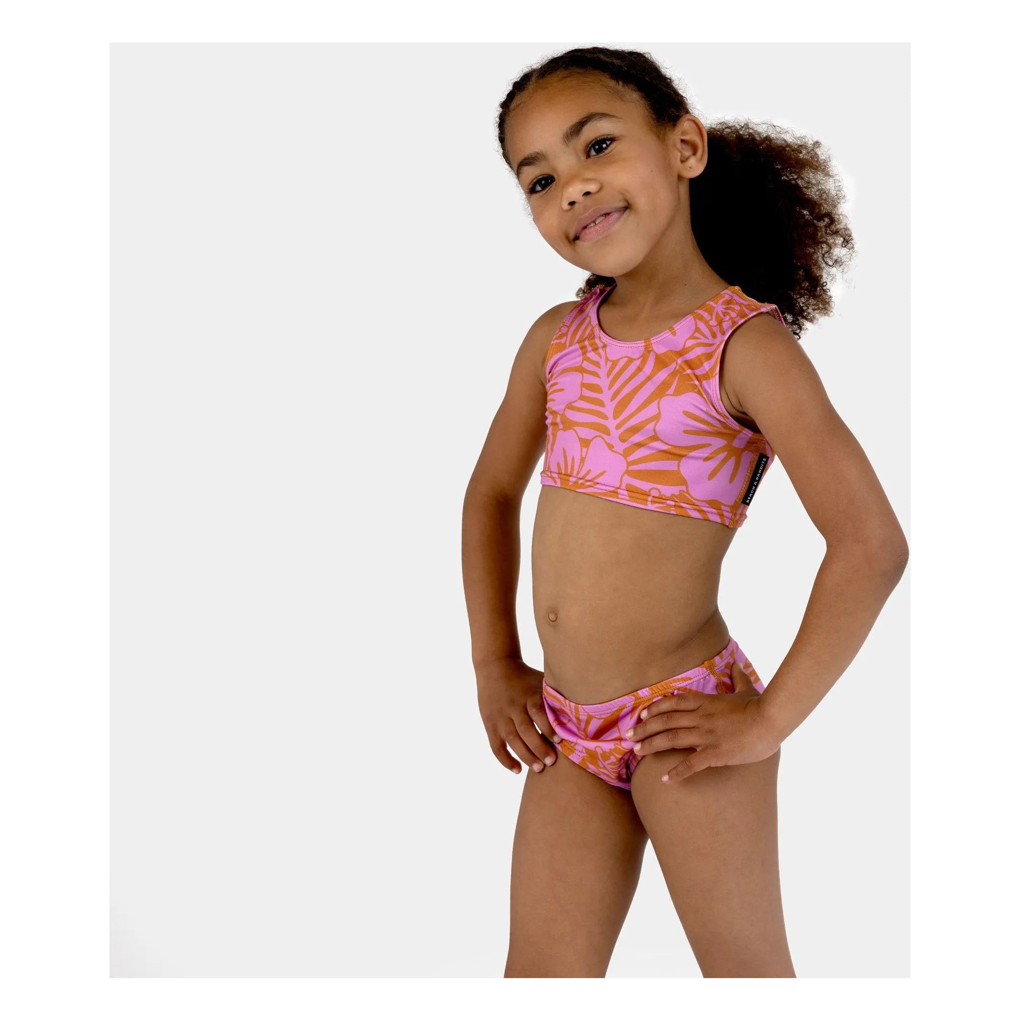 Beach & Bandits - 2-Piece UV-Protected Swimsuit Hibiscus Recycled Fiber | Pink