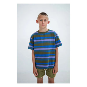 Repose AMS - Striped Organic Cotton T-Shirt | Khaki