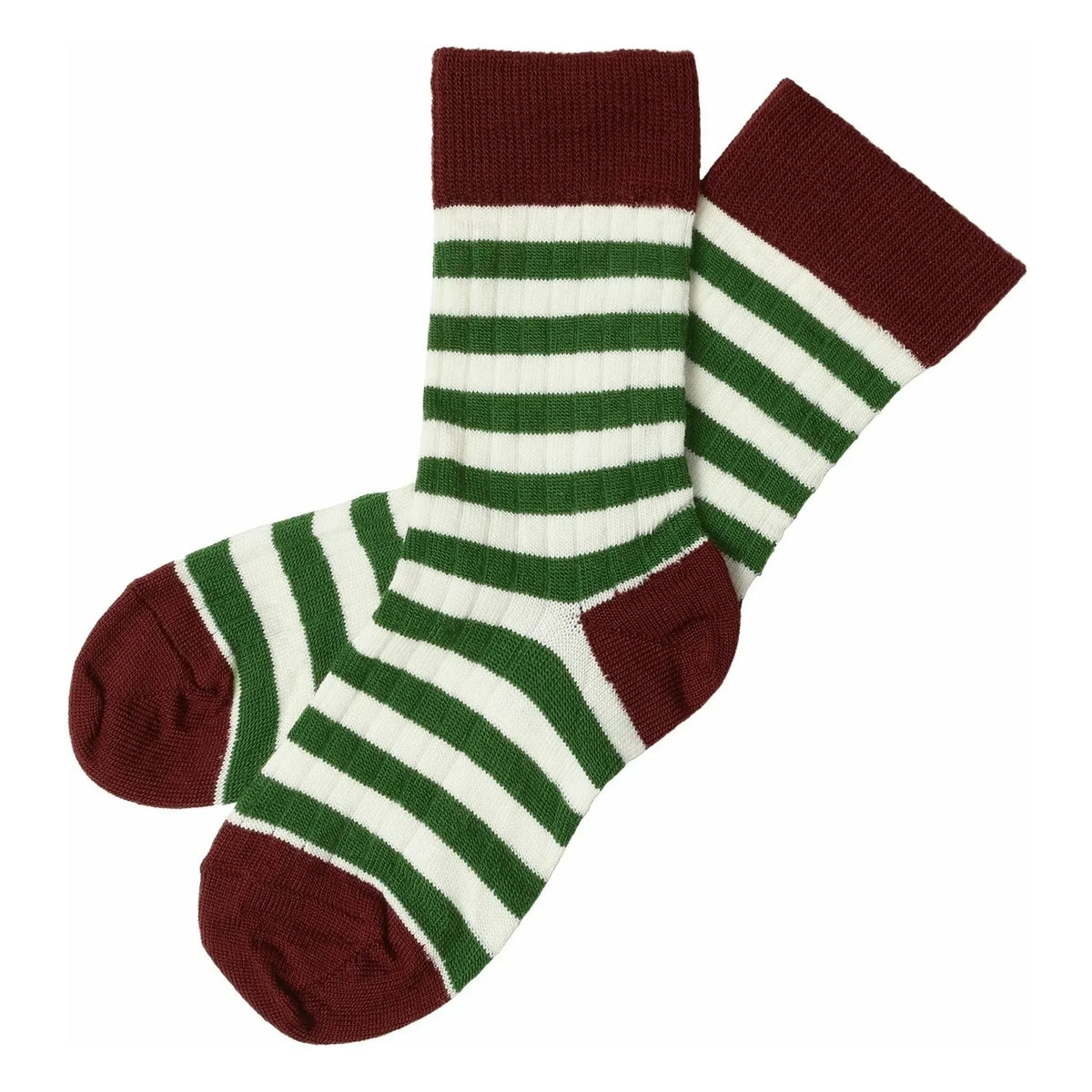 FUB - Striped Wool Socks | Burgundy