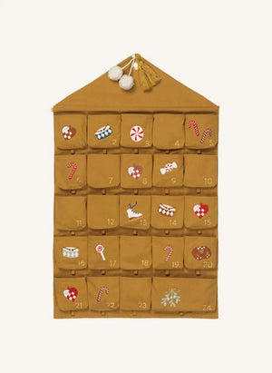 Fabelab - Embroidered Cotton Advent Calendar | Mustard