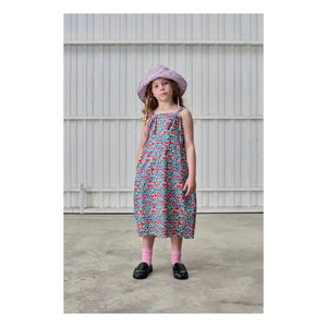 Tangerine - Floral Print Midi Dress | Raspberry Red