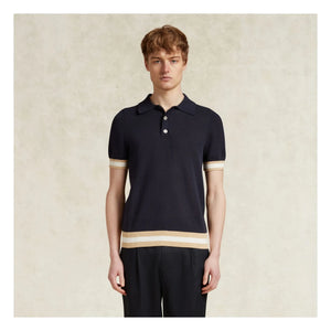 Ché Studios - Quinn Cotton Polo T-Shirt | Navy