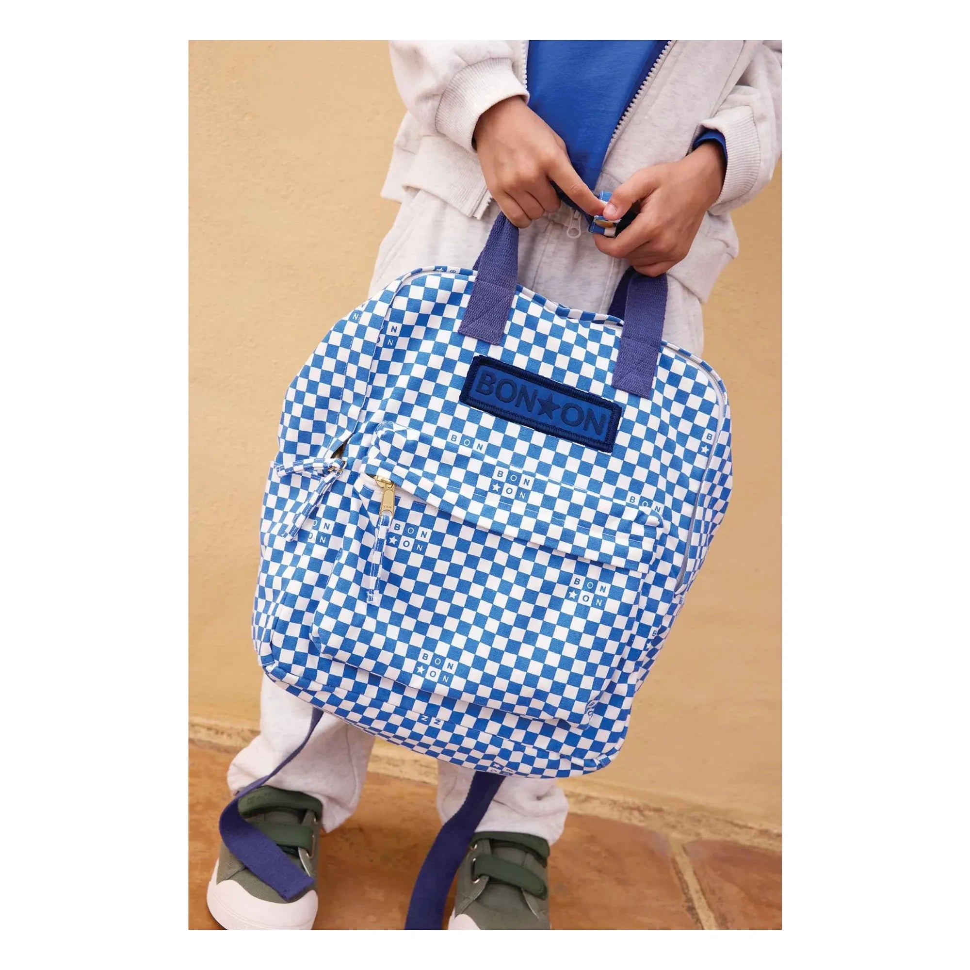Bonton - MM Carreaux Backpack | Indigo blue