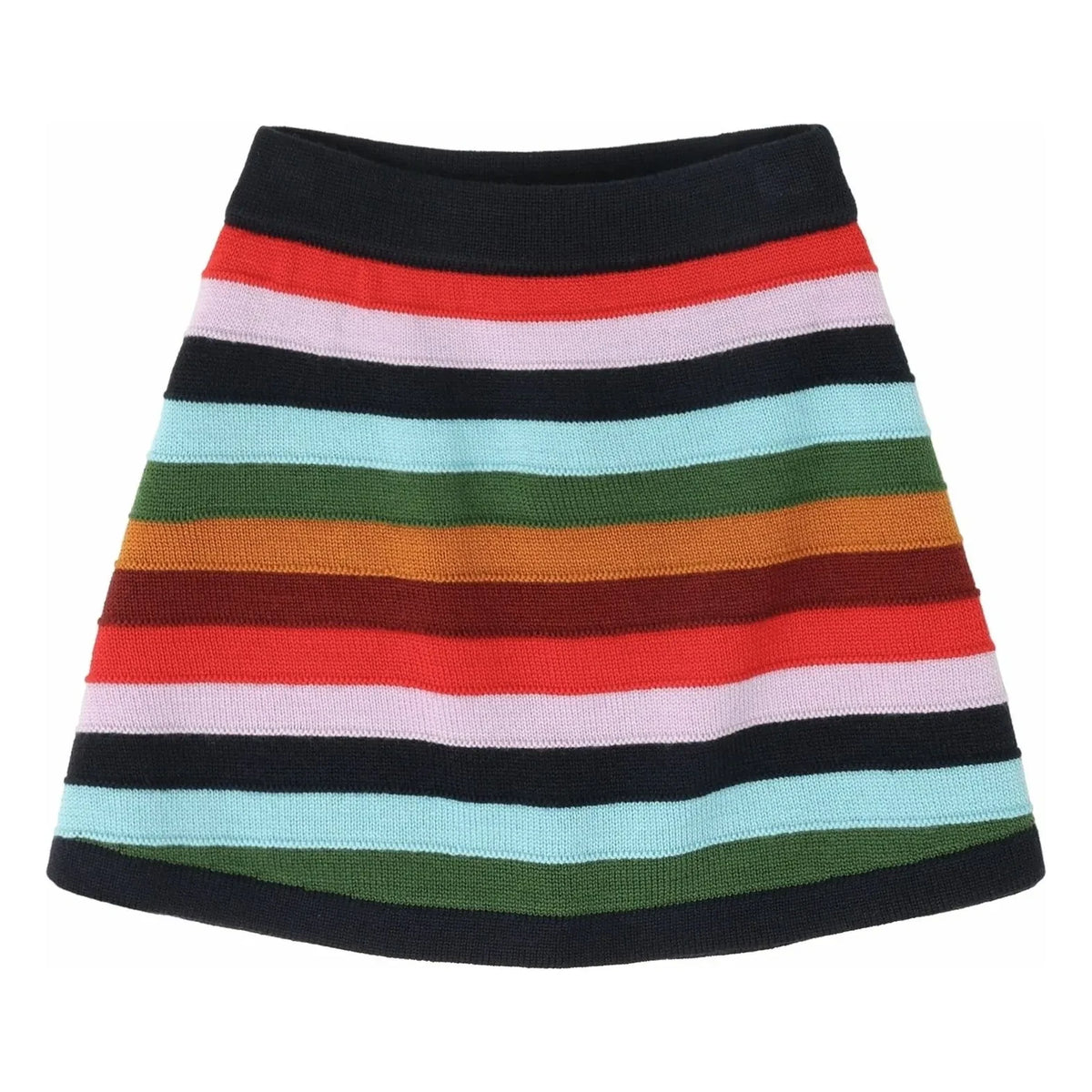 FUB - Striped Merino Wool Skirt | Navy