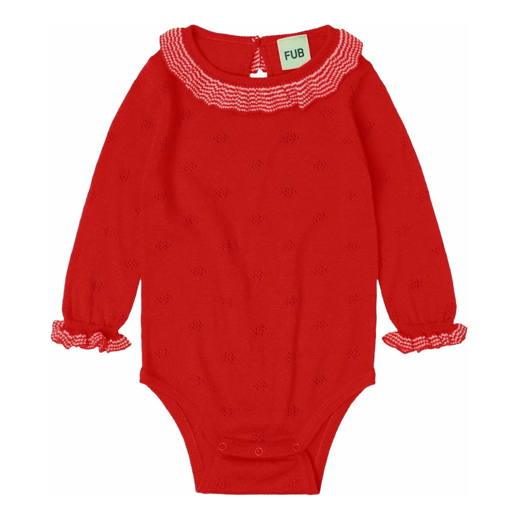 FUB - Merino wool ruffle bodysuit | Red