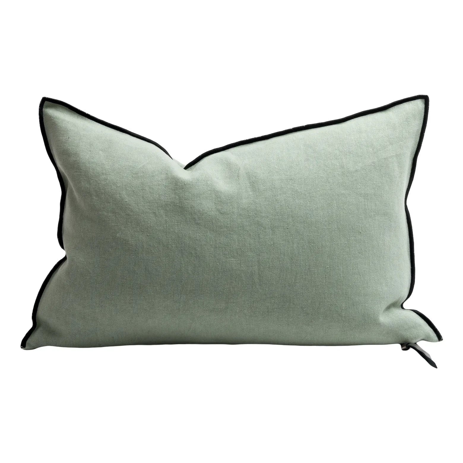 Maison de Vacances - Vice Versa Black Line Washed Linen Pillow | Sage