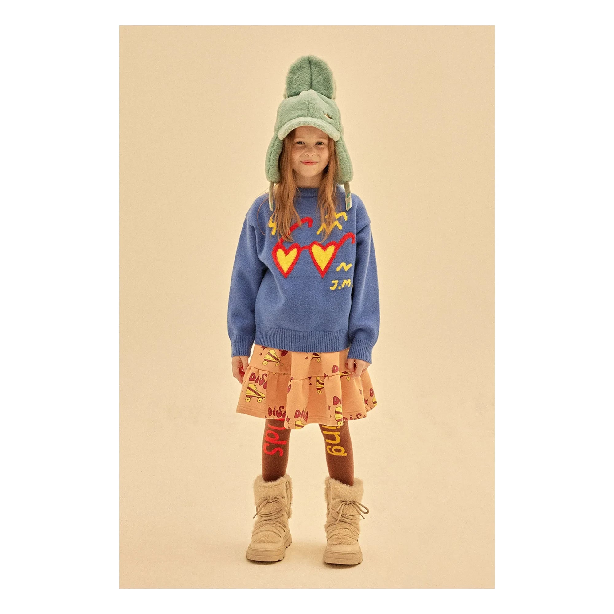 Jelly Mallow - Heart Glasses Sweater | Blue