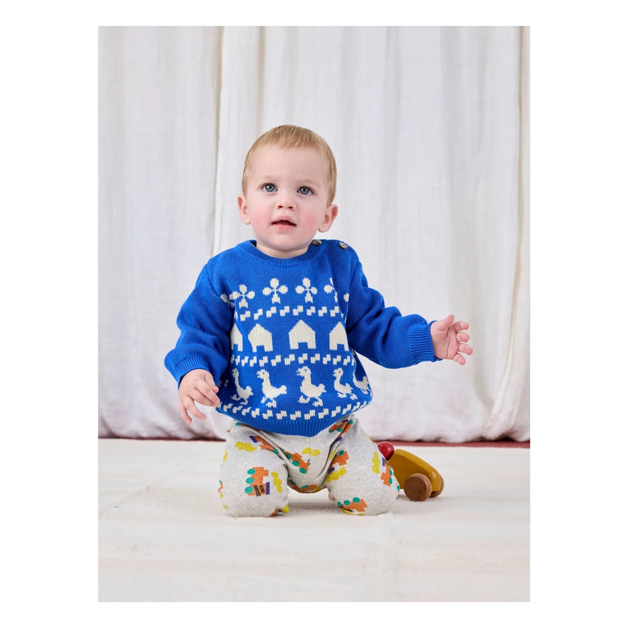 Bobo Choses - Farmhouse Knit Organic Cotton Sweater | Blue