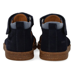 Angulus - Suede Striped Pink Sandals | Navy Blue