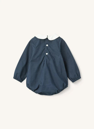 Copenhagen Colors - Ruched and Embroidered Organic Cotton Jumpsuit | Navy