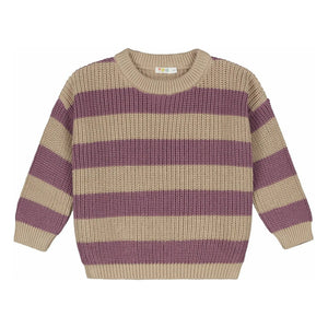 Yuki - Striped Organic Cotton Sweater | Sand