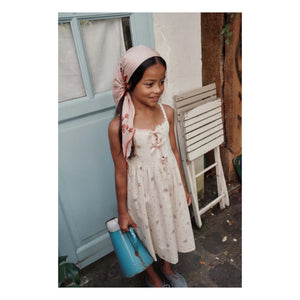 Emile et Ida - Organic Cotton Floral Knotted Dress | Cream