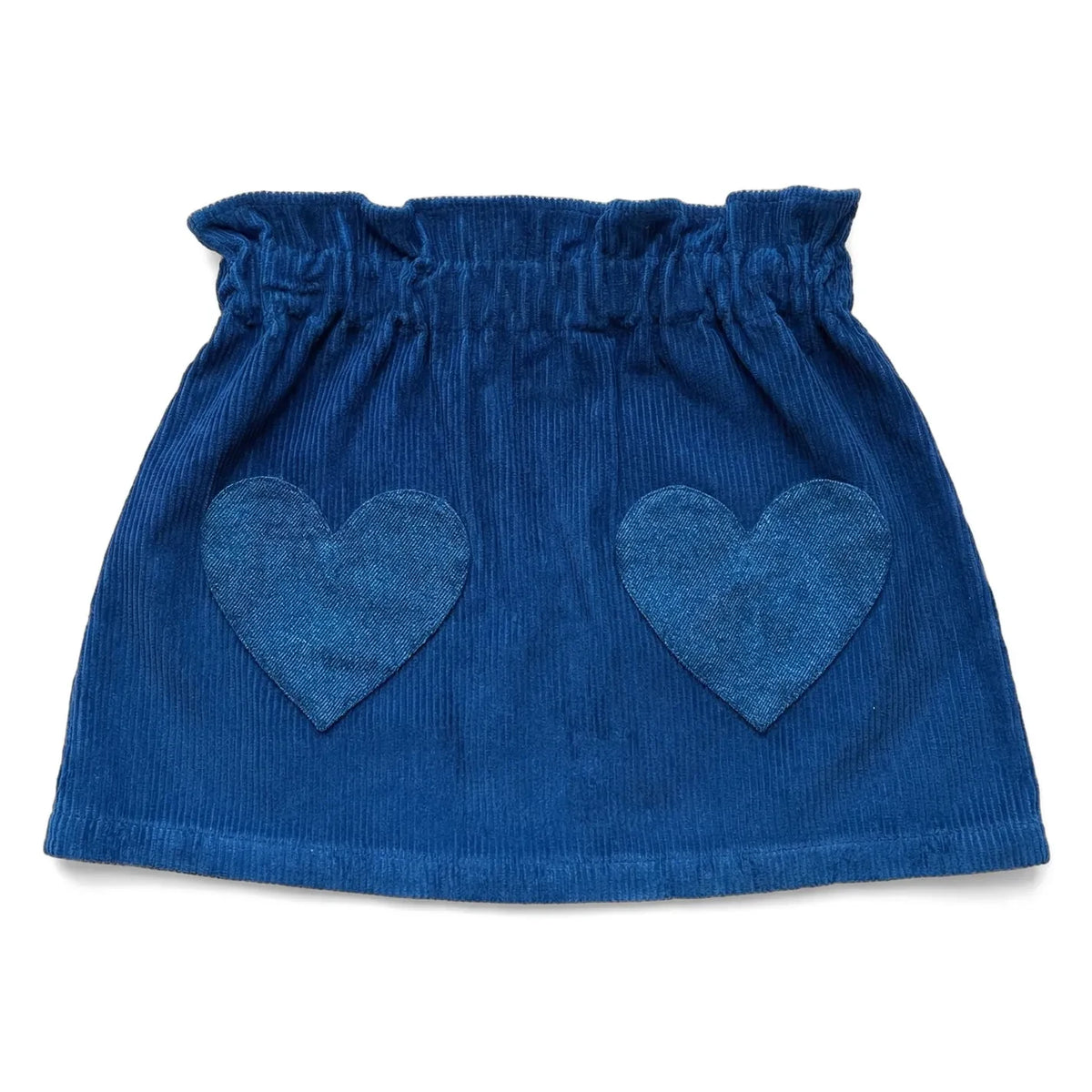 Louis Louise - Velvet "Teacher" Skirt, Heart-Shaped Pockets | Navy