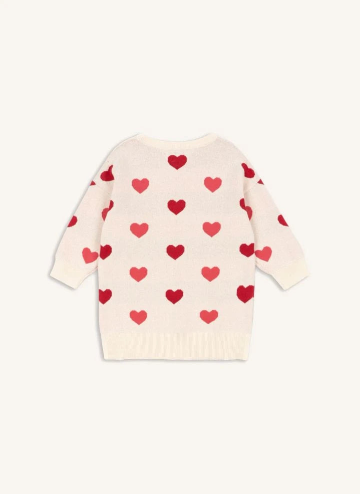 Konges Sløjd - Dust Pink Dress Sweater Lapis Hearts Organic Cotton