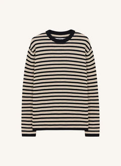 Cordera - Striped Organic Cotton T-Shirt | Black